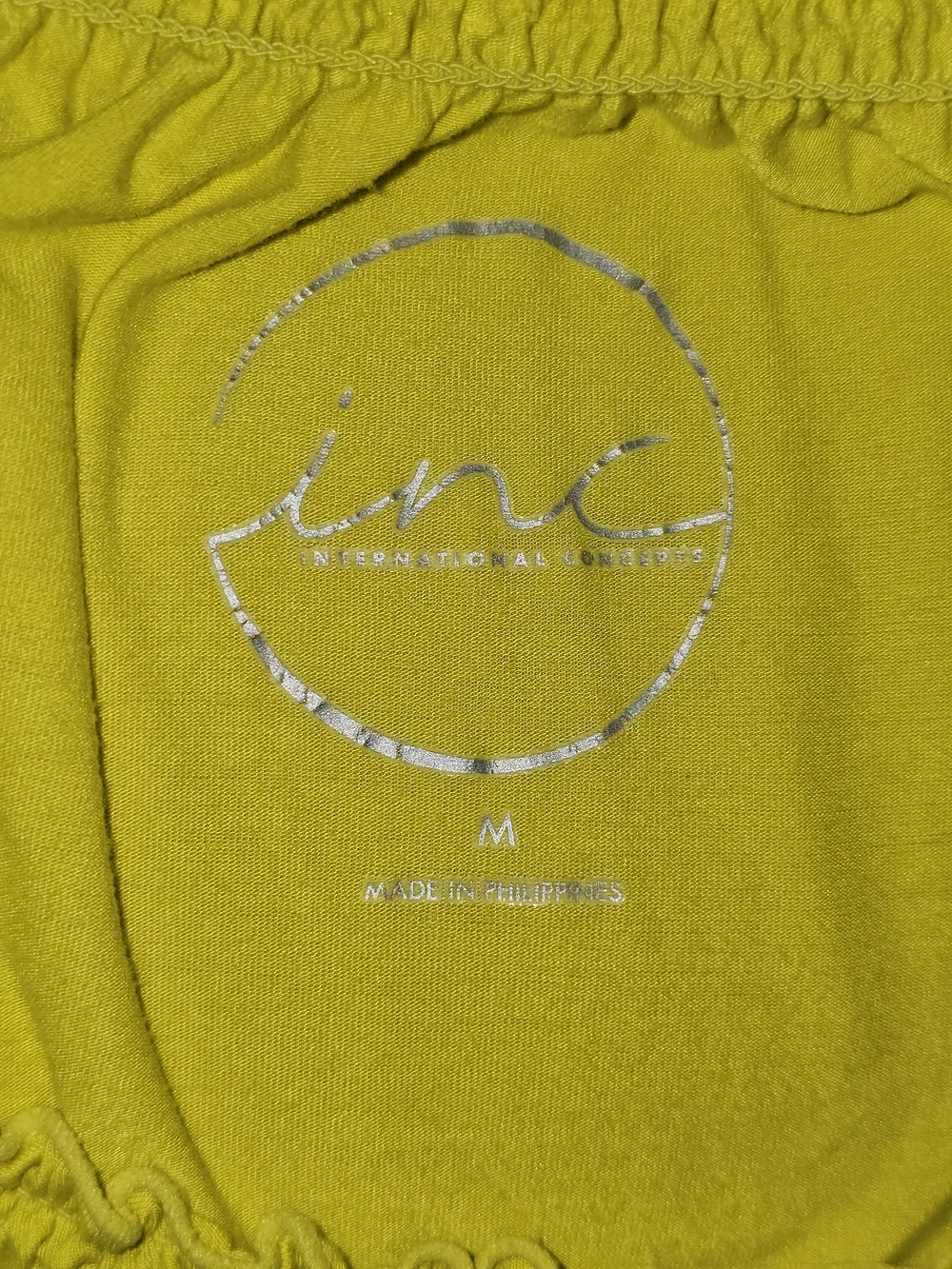 INC International Concepts Bright Yellow Smocked Puff Sleeve Crop Top - Picture 10 of 13